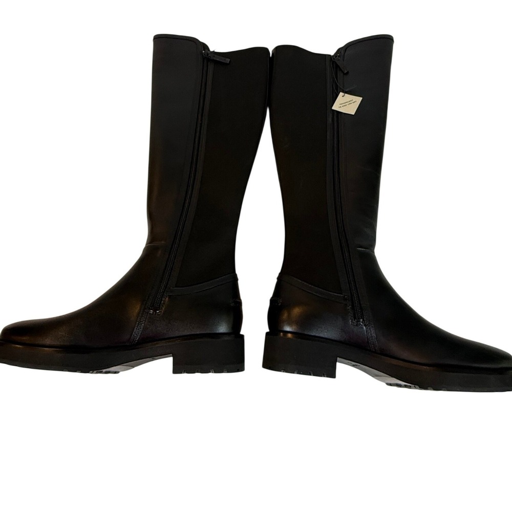 Cole Haan Lyndon Leather Tall Boots Black Lug Sole Size 7 NWB - Picture 10 of 11